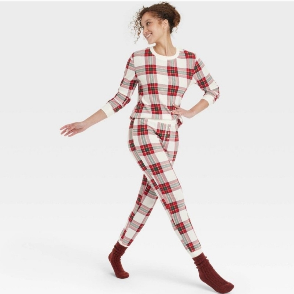 🆕️ Stars Above Plaid Thermal Pajama Set Womens Size XL